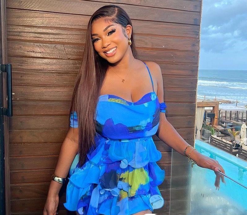 Robe Courte Volantée Imprimée Bleu