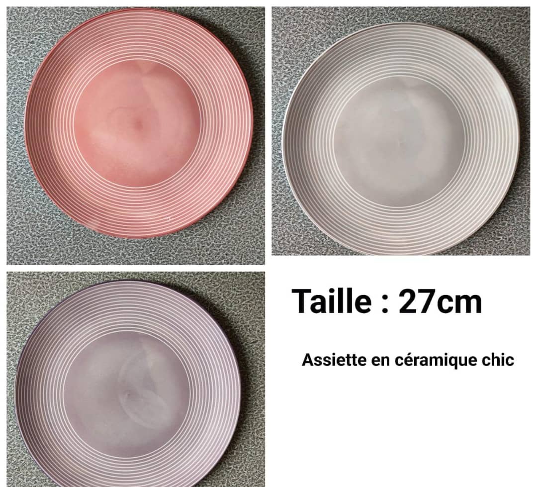 Assiette en Céramique Chic – 27 cm lot de 12