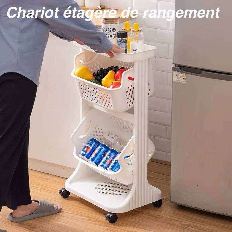 Chariot étagère de rangement à roulettes