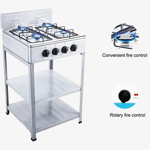 Cuisinière à Gaz avec Étagères de Rangement