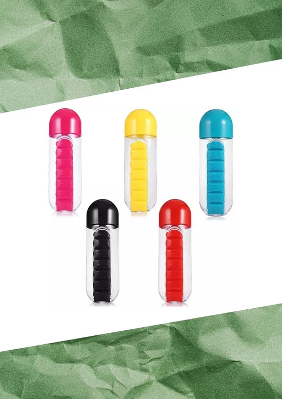 📝 Gourde avec Pilulier Intégré (7 Cases)