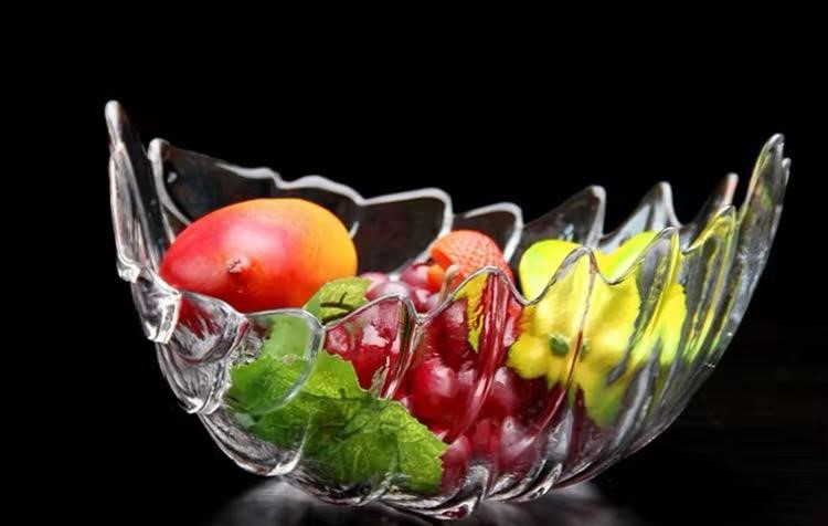 📝 Saladier en Verre sous Forme de Feuille