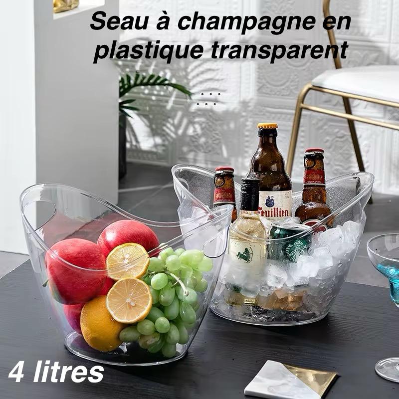 🧊 Seau à Champagne Transparent – 4 Litres
