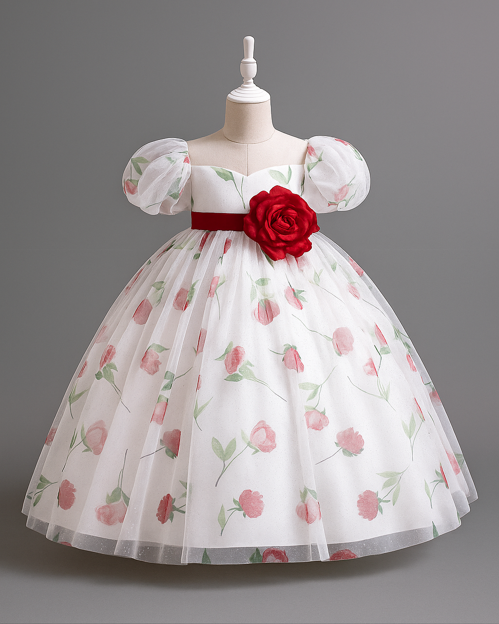 👗 Robe de Cérémonie Fille :  Modèle Fleur Éternelle
