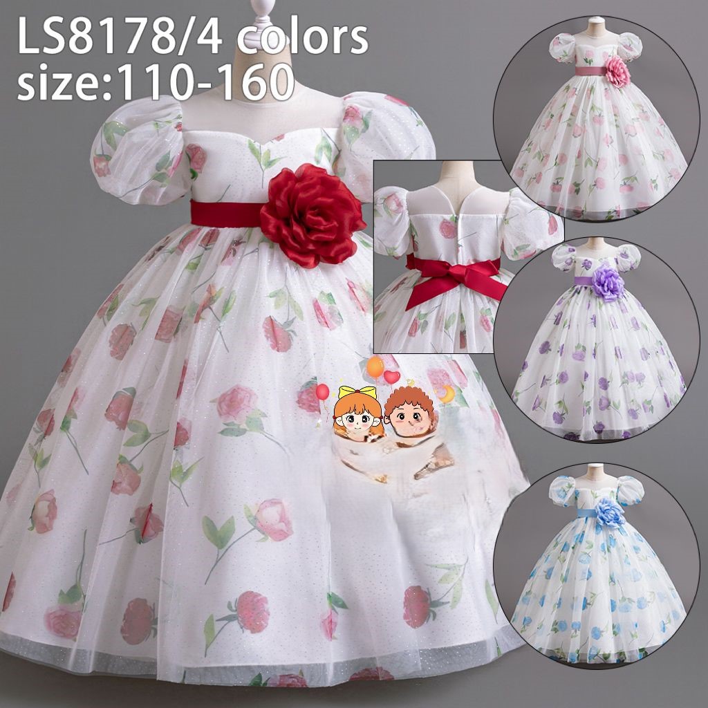 👗 Robe de Cérémonie Fille : Modèle Fleur Éternelle