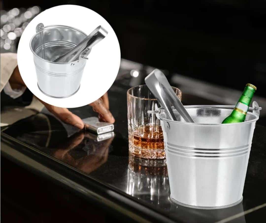 Seau à Glace en Métal avec Pince