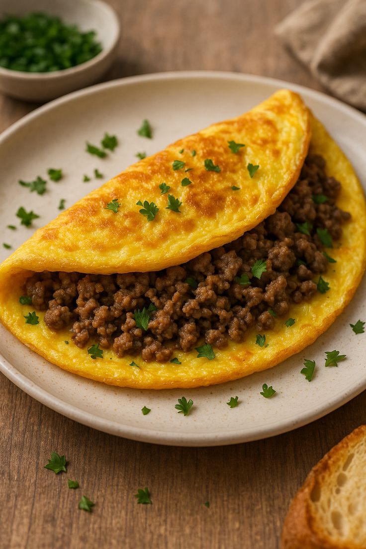 Omelette viande hachée 