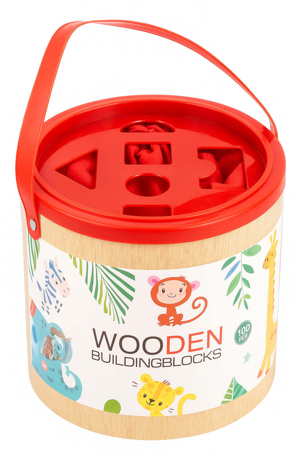 WOODEN BUILDING BLOCKS – 100 PCS