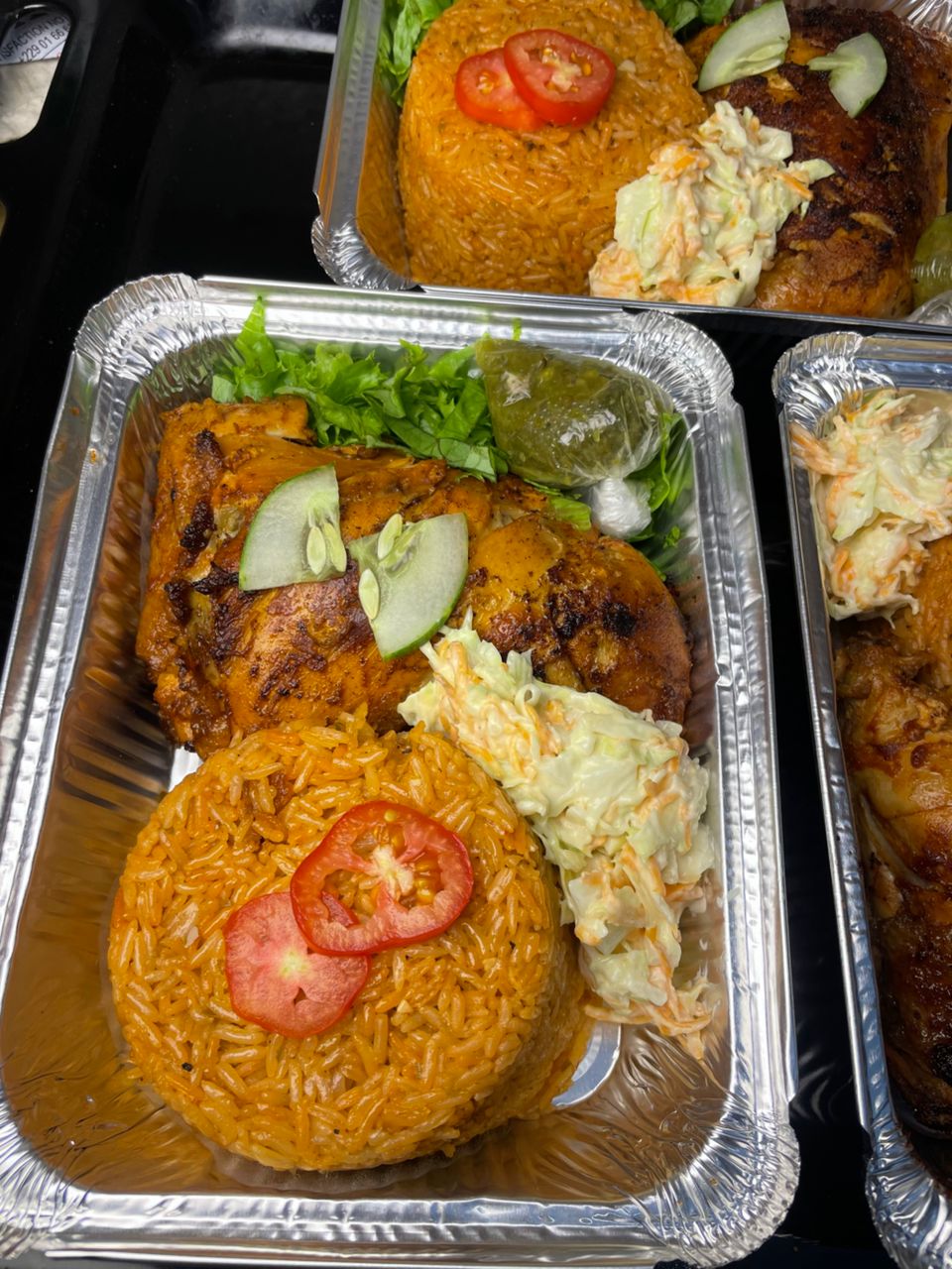 Riz gras au légumes + cuisse de poulet