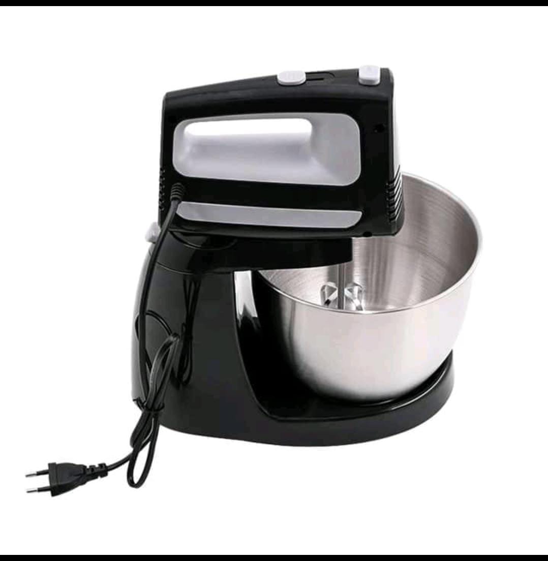 Batteur électrique sur socle avec bol en inox – 2 en 1