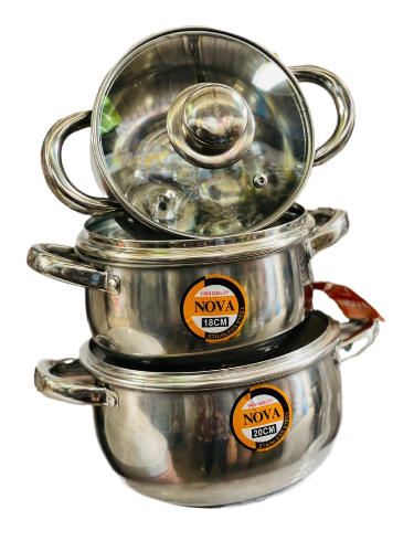 Ensemble de Marmites en acier inoxydable NOVA – série de 3