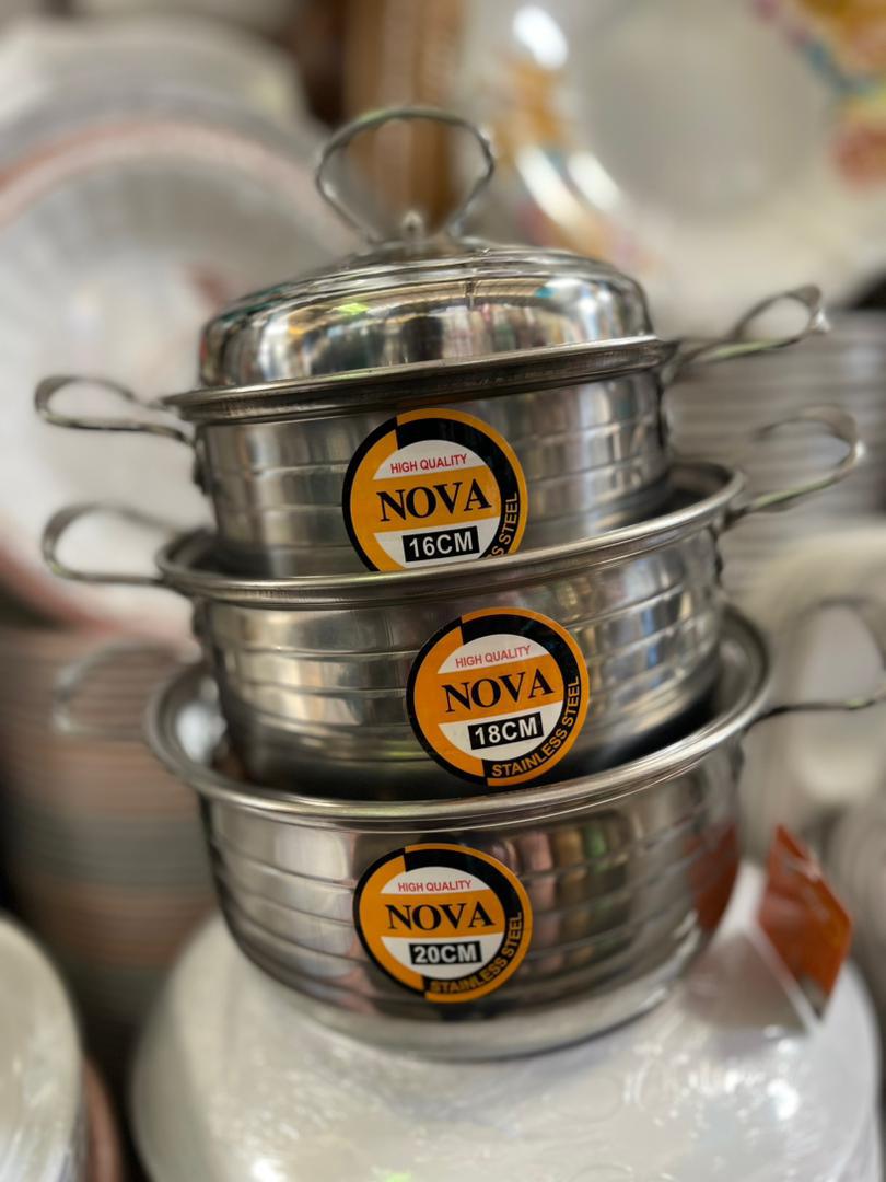 Ensemble de Marmites en acier inoxydable NOVA – série de 3