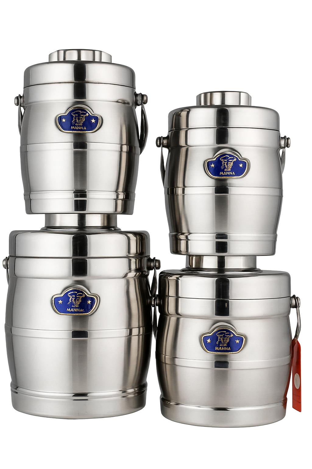 Ensemble de 4 Lunch Box Isothermes en Acier Inoxydable MANNA