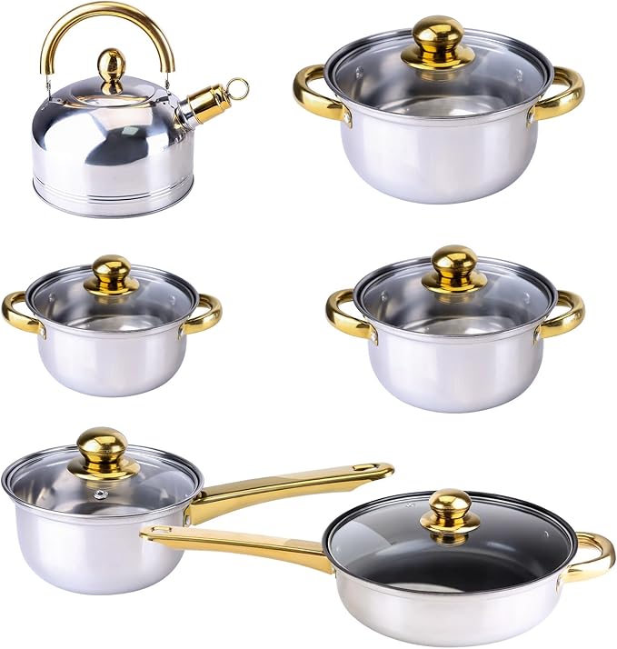 Série de casseroles en acier inoxydable et bouilloire