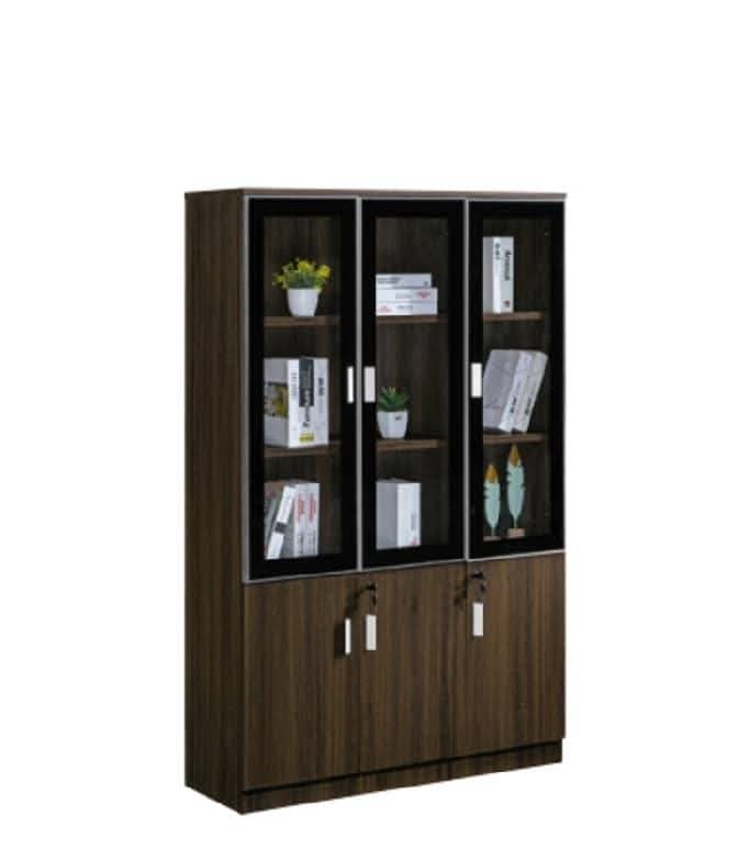 Armoire Importée 3 Battants en Bois Semi-Vitré