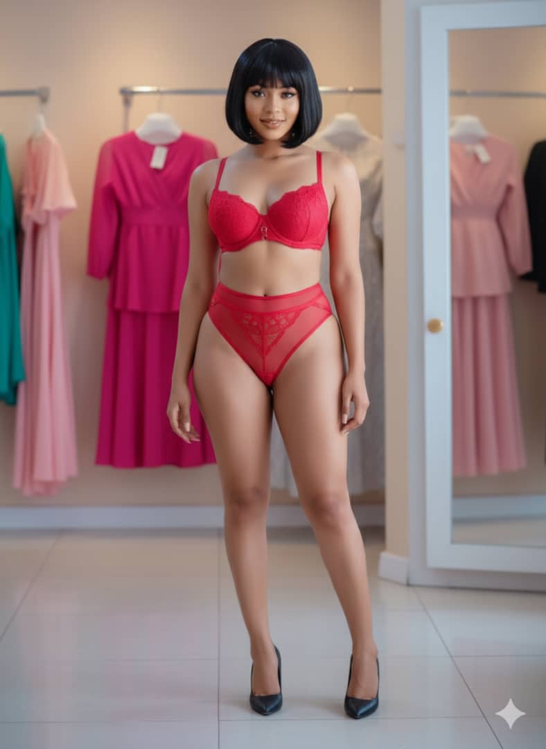 Ensemble Lingerie Rouge Dentelle Élégance Séduction