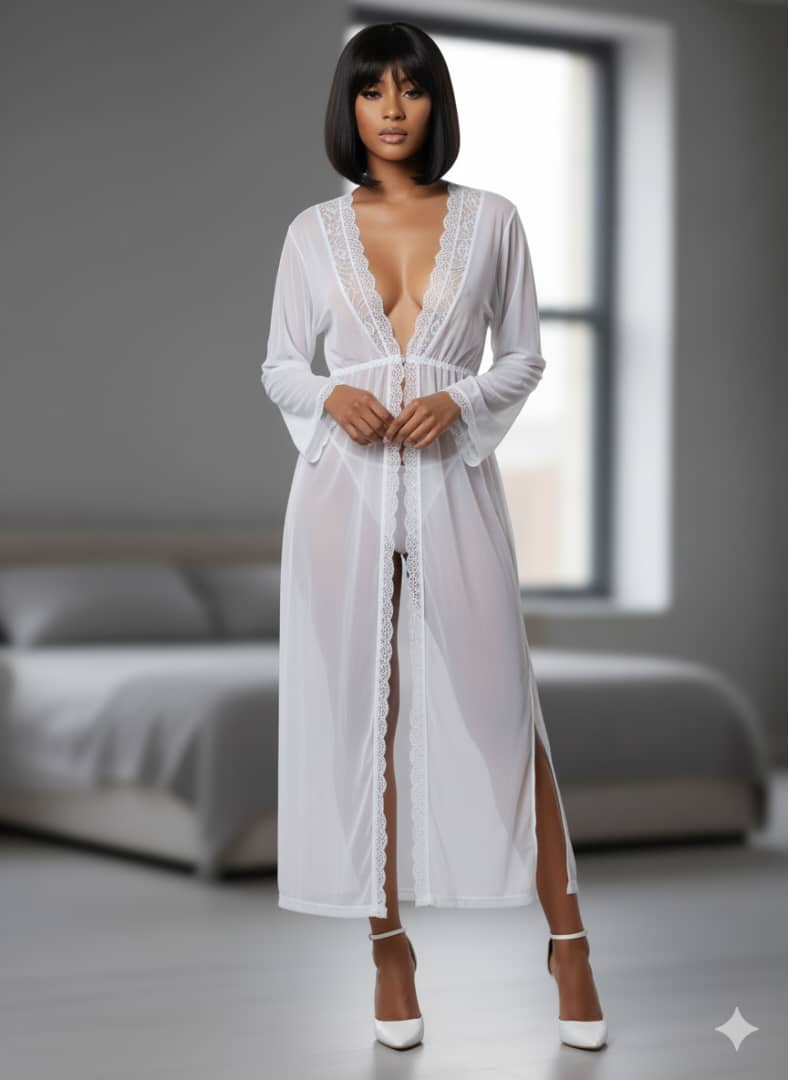 Nuisette Longue Sexy en Dentelle