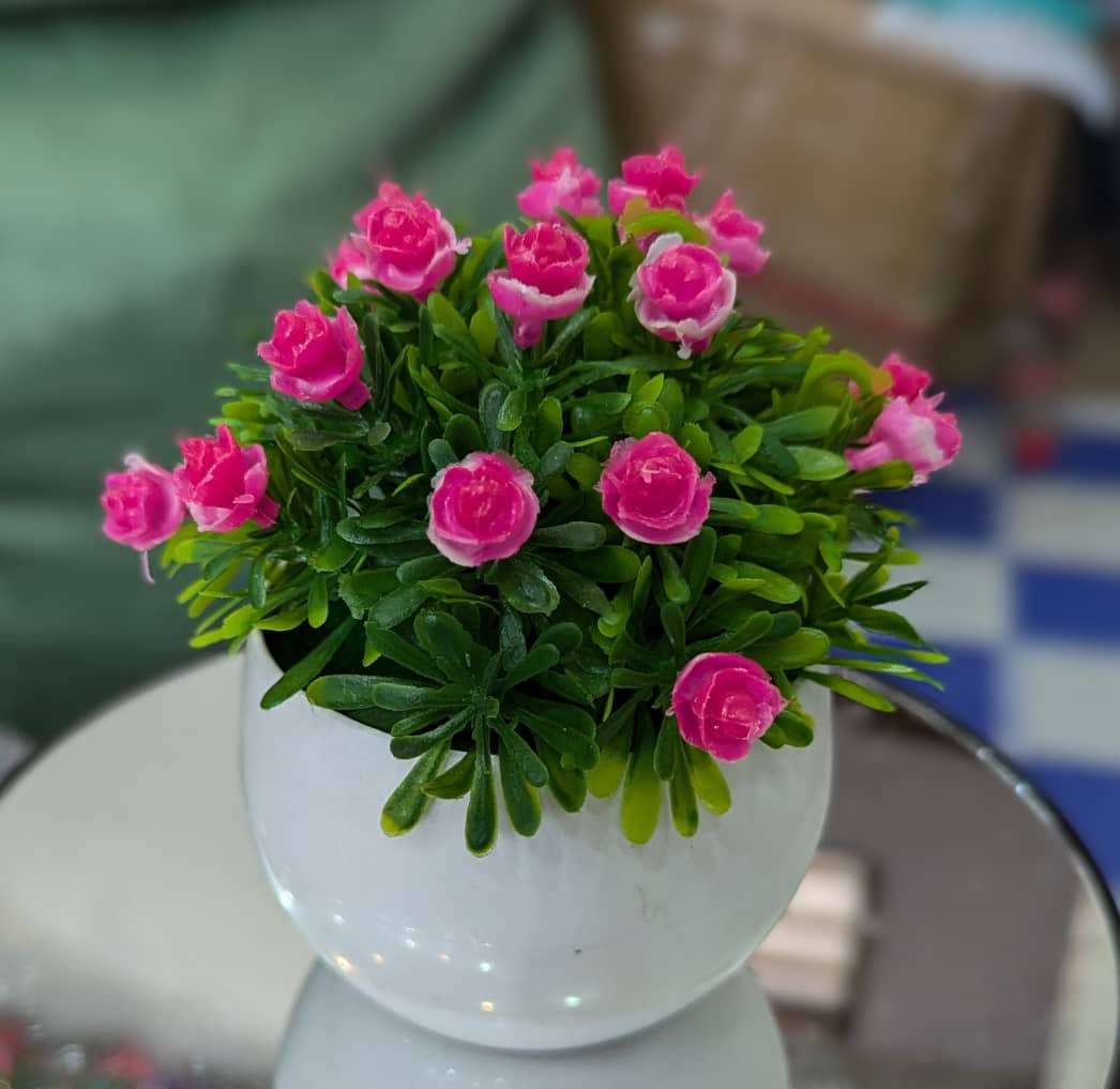 Plante Artificielle Décorative en Pot Blanc