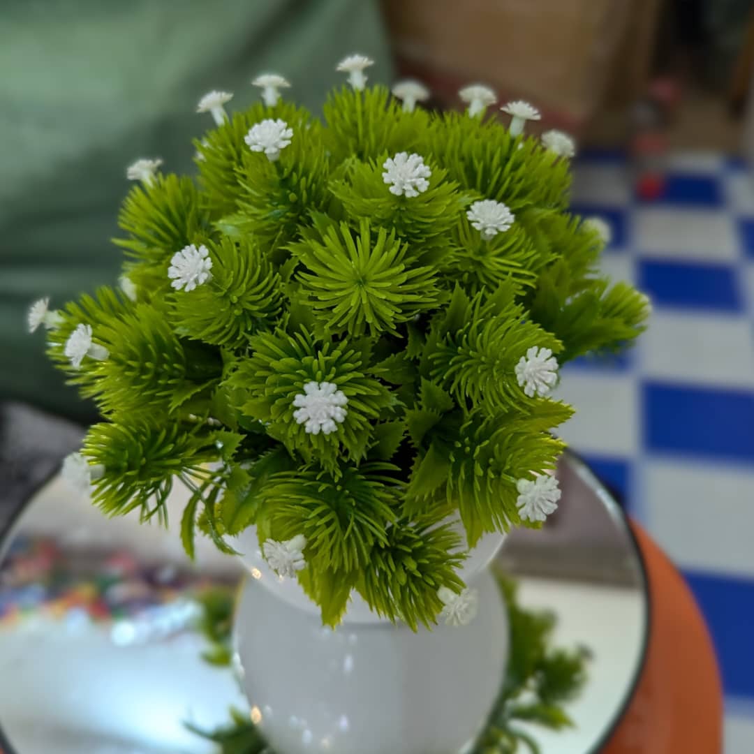 Plante Artificielle Décorative en Pot Blanc