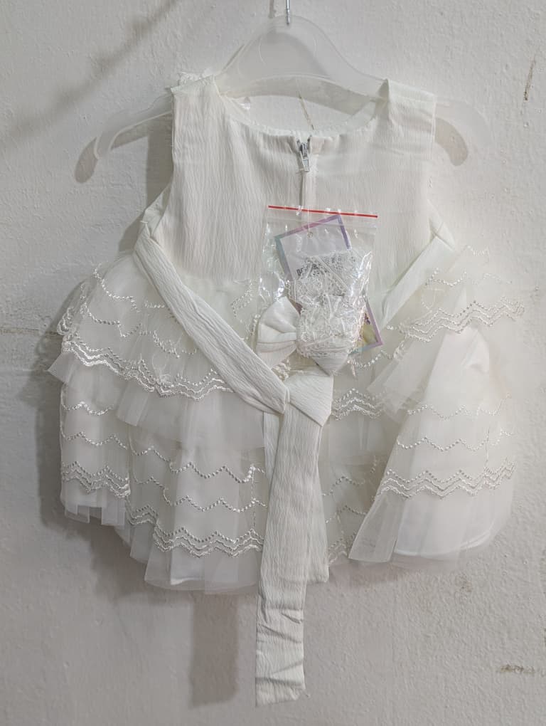 Robe Cérémonie Blanche pour Bébé Fille
