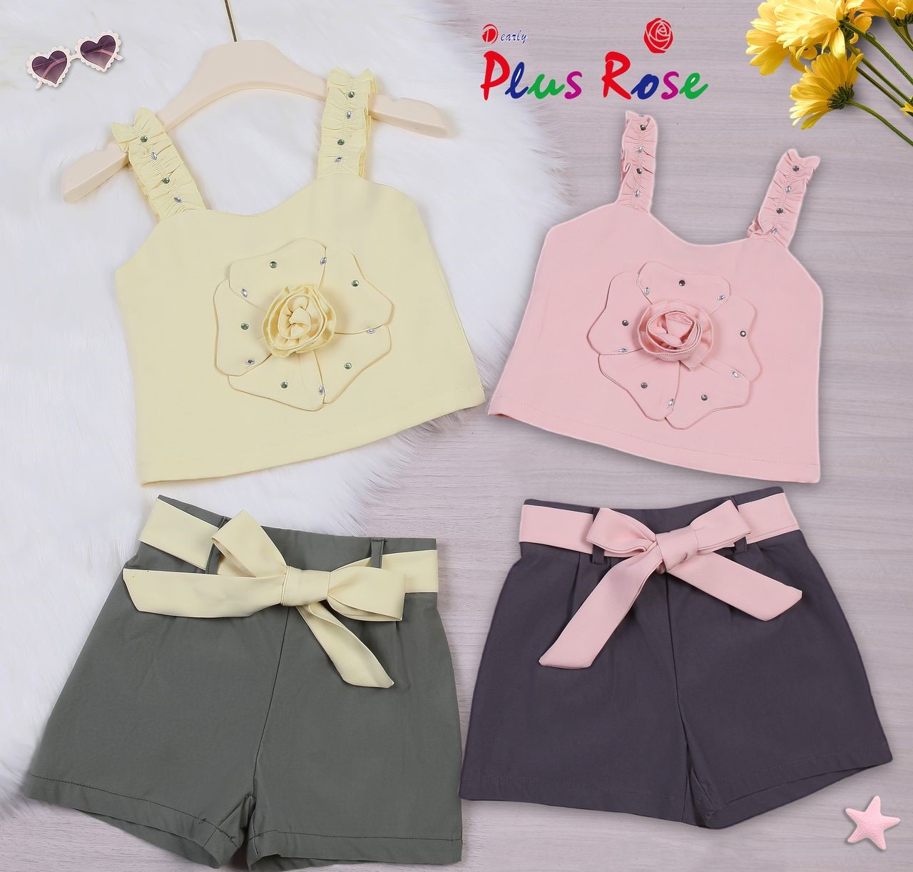 Ensemble Bébé Fille – Haut Fleur et Short