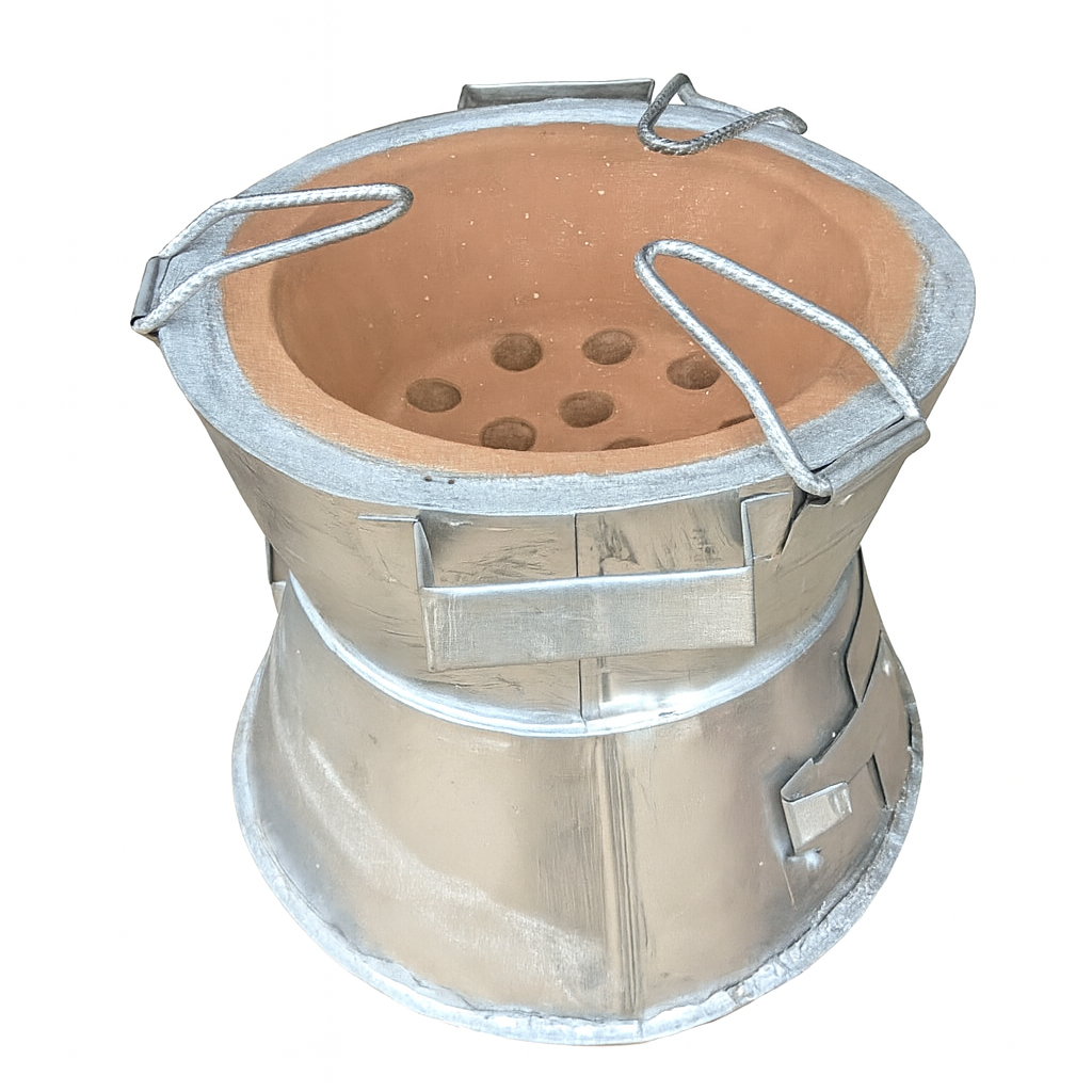 FOYER AMÉLIORÉ MÉTALLIQUE AVEC CHAMBRE EN CÉRAMIQUE