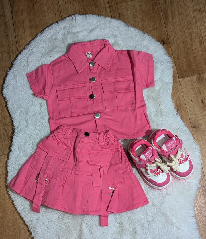 Chemisette & Jupe cargo rose