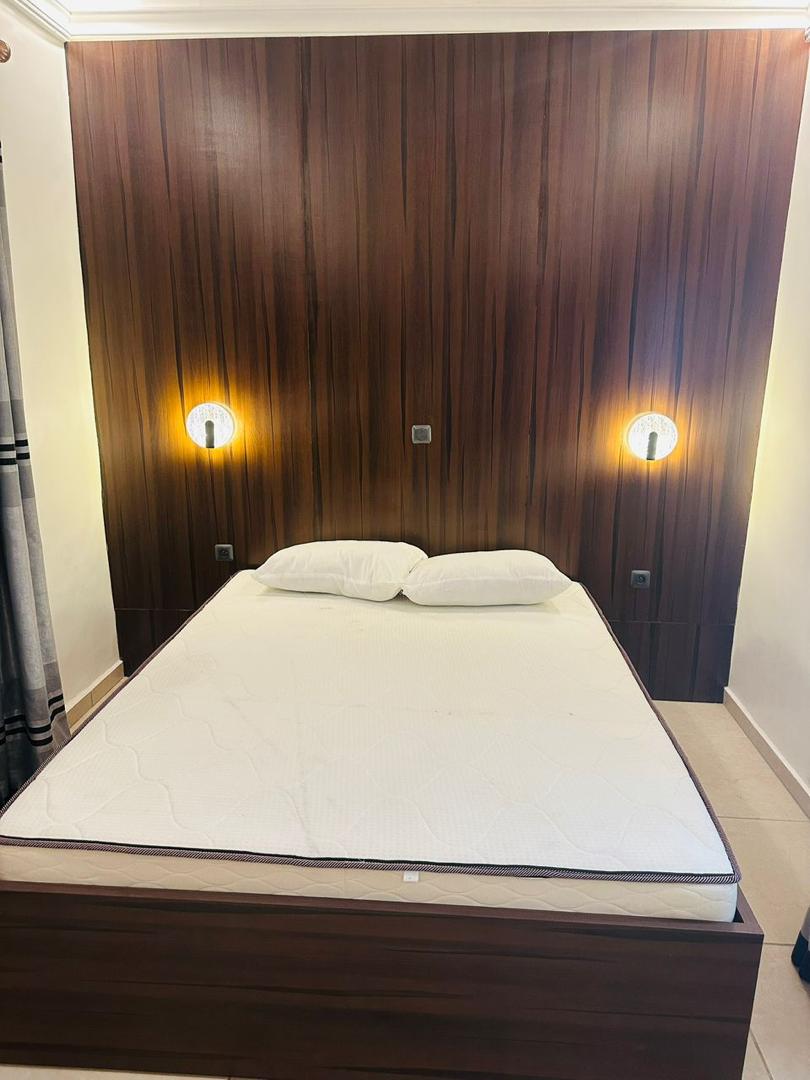 Lit Moderne avec Panneau Murale en Bois & Éclairage LED Intégré