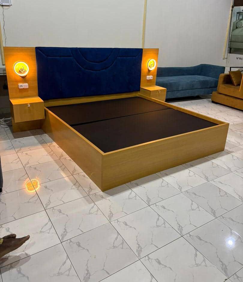 Lit Moderne avec Tête de Lit Capitonnée et Éclairage LED Intégré