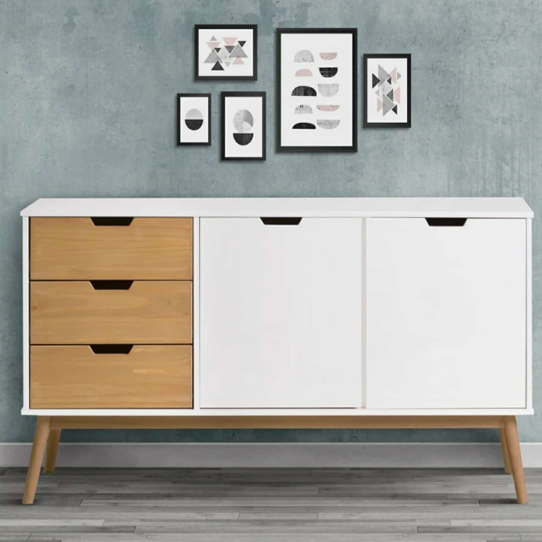 Buffet Scandinave 3 Tiroirs & 2 Portes