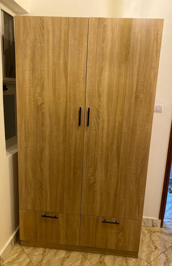 Armoire de Rangement en Bois avec Cases et Portes