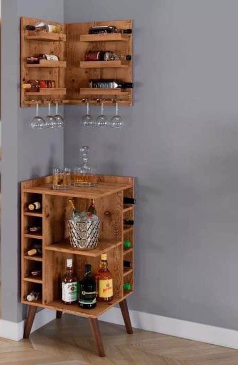 Meuble Bar d’Angle en Bois