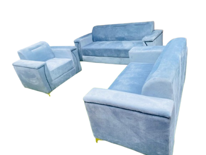 Ensemble de Salon en Velours Bleu Ciel