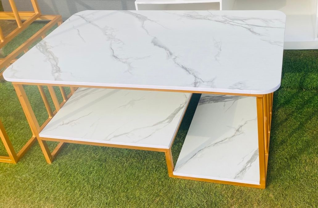 Table basse rectangulaire effet marbre