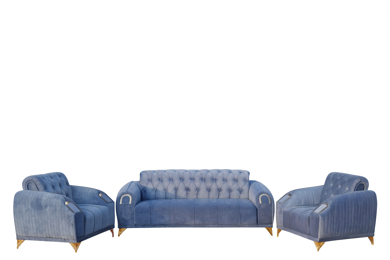 Ensemble de Salon Luxe 3–2–2 en Velours Premium