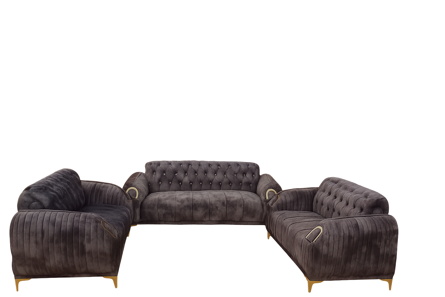 Ensemble de Salon Luxe 3–2–2 en Velours Premium