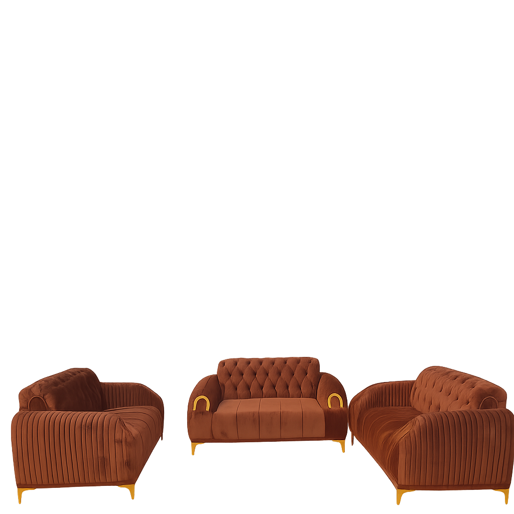 Ensemble de Salon Luxe 3–2–2 en Velours Premium