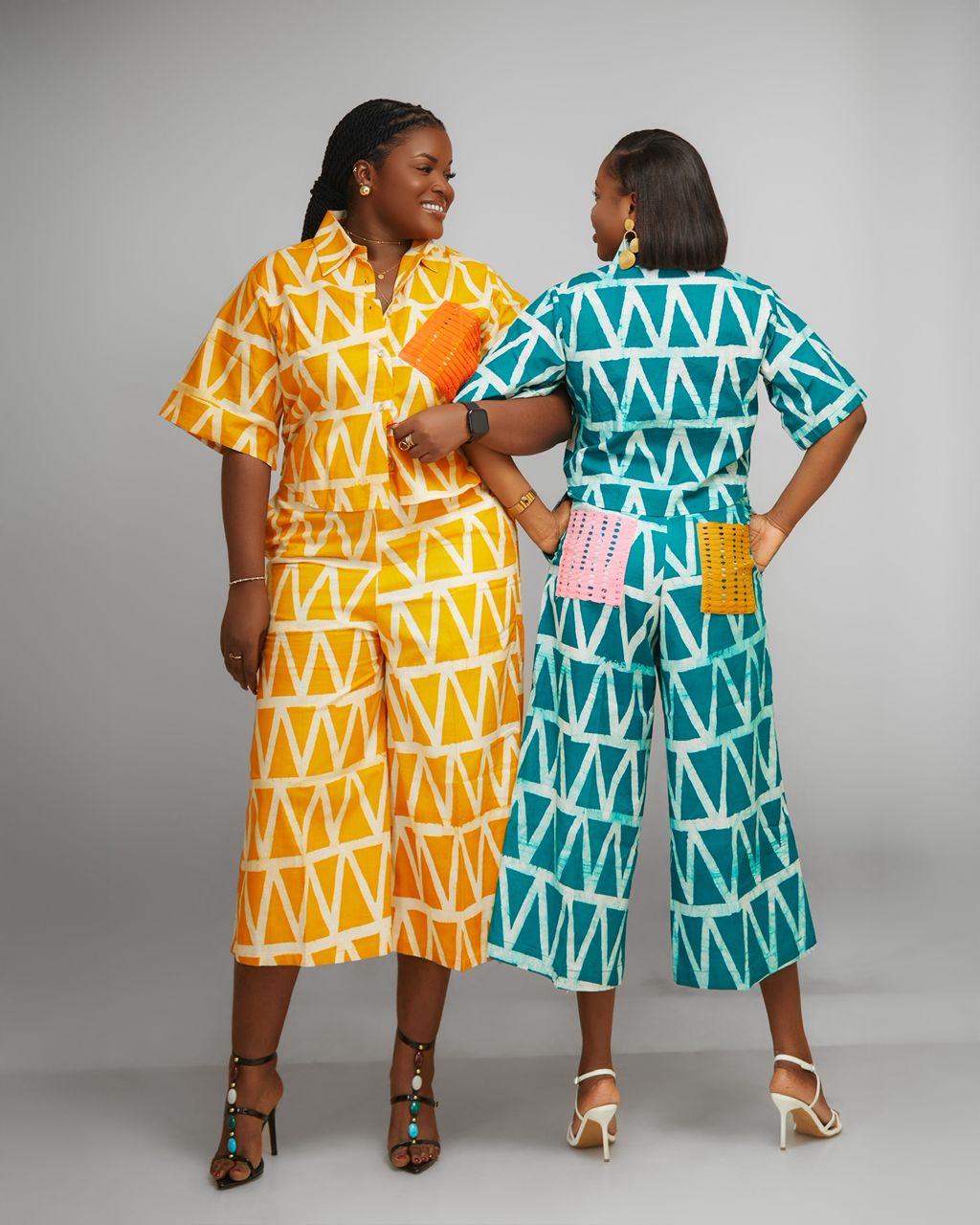 Ensemble chemise et pantalon palazzo teinté